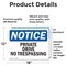 Signmission Private Driveway No Trespassing OSHA Notice Sign, Vinyl Decal, 18in W x 12in L, 2PK OS-2PACK-NS-D-1218-L-17811 - alternate 6